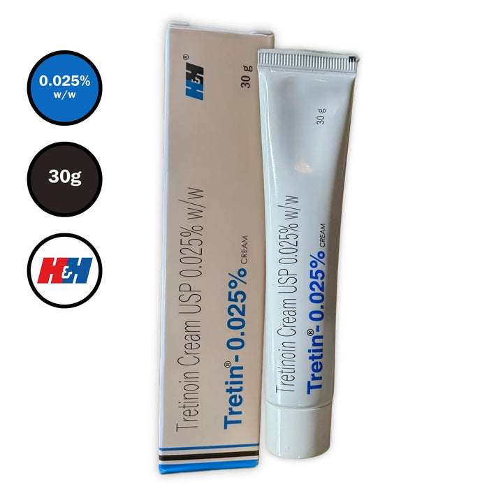 Tretin 0.025% Cream (Tretinoin) – Recommended Retinoid for Acne & Anti-Aging
